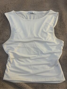 Stradivarius Creamy White Sleeveless Tank Top